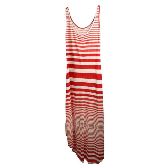 Venus‎ Maxi Dress Womens M Orange Striped Sleeveless Boho Festival Y2K High Low - Picture 7 of 7
